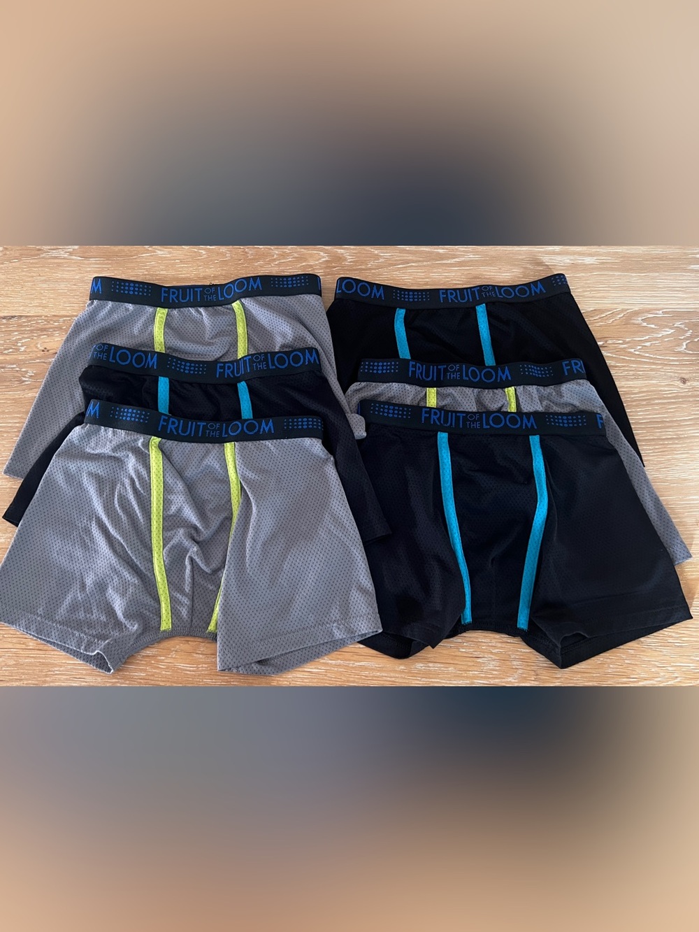 🍇🍎BOYS FRUIT OF THE LOOM MICRO MESH TRI-COOL BOXER BRIEFS (6PACK)🍎🍇